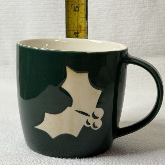Starbucks Other - Starbucks Coffee Holiday 2011 Coffee Mug 16 Fl Oz Green Cup Holly Leaf & Berries